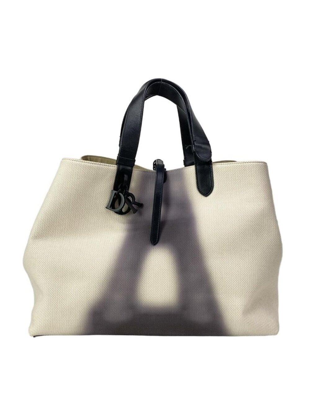 Dior Tote Toujour Ivory Black Leather - Picture 1 of 15